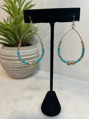 Earrings - Beaded Beauty Turquoise