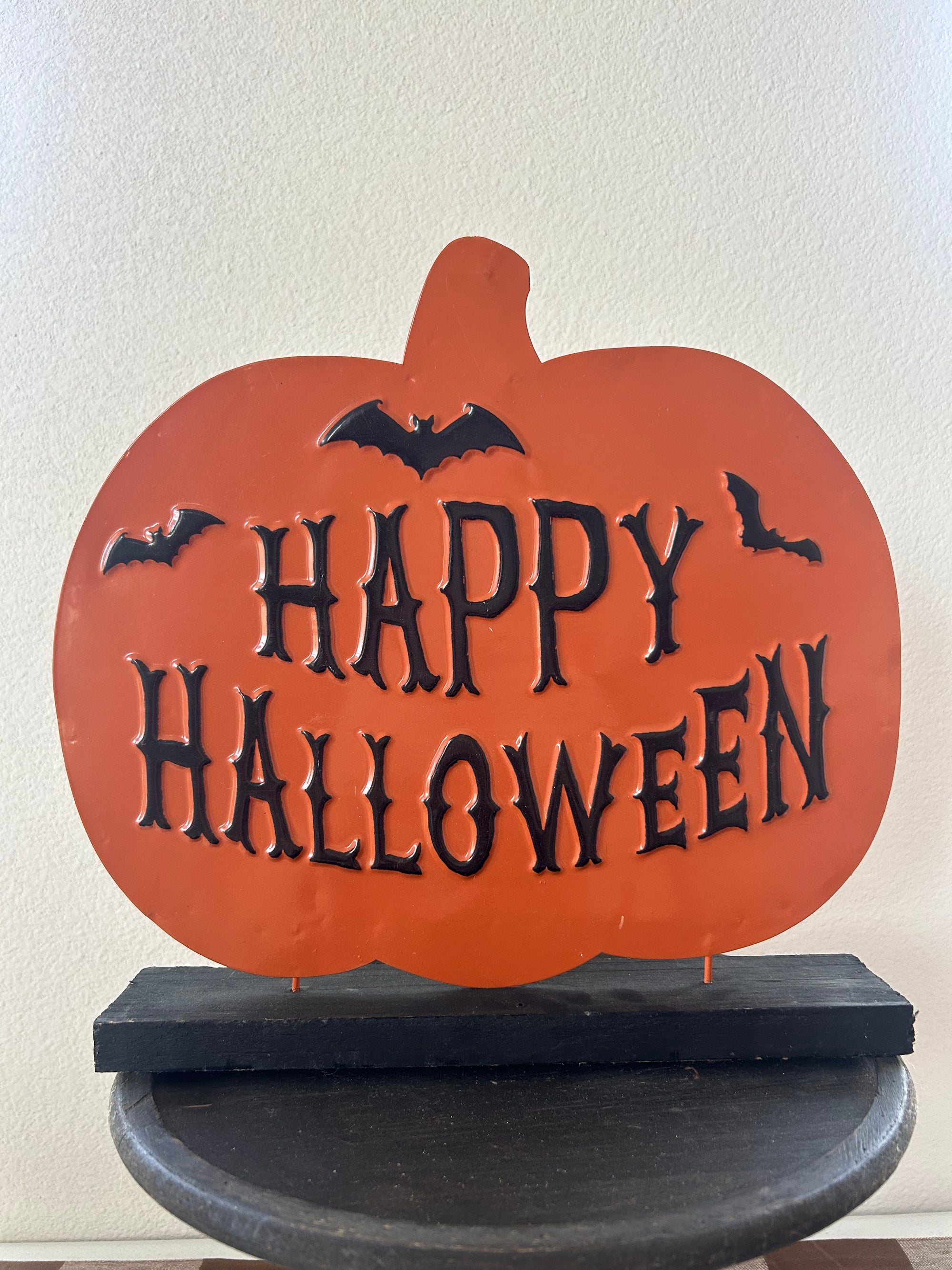 Metal Sign - Happy Halloween Pumpkin