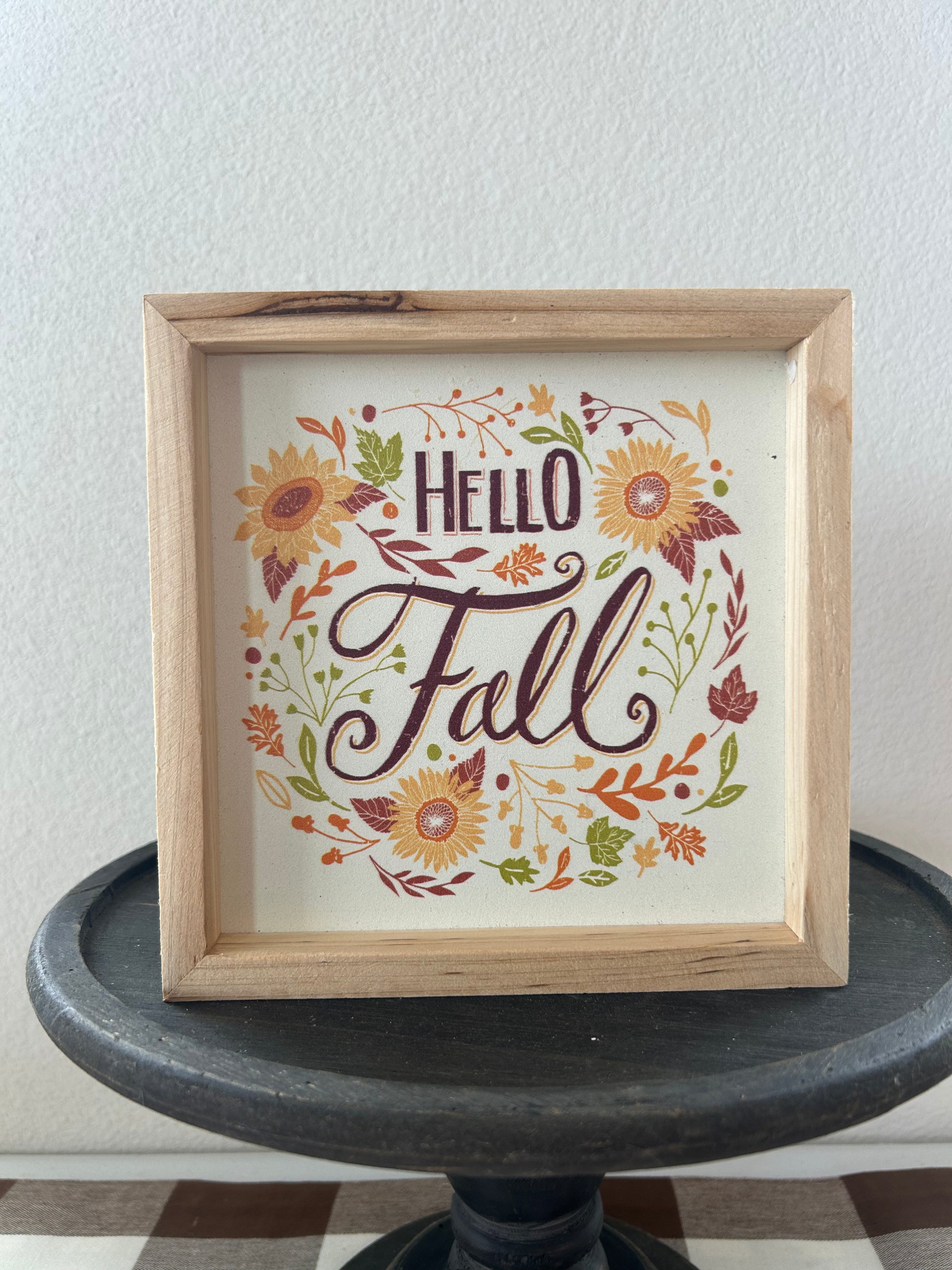 Hello Fall Block Sign