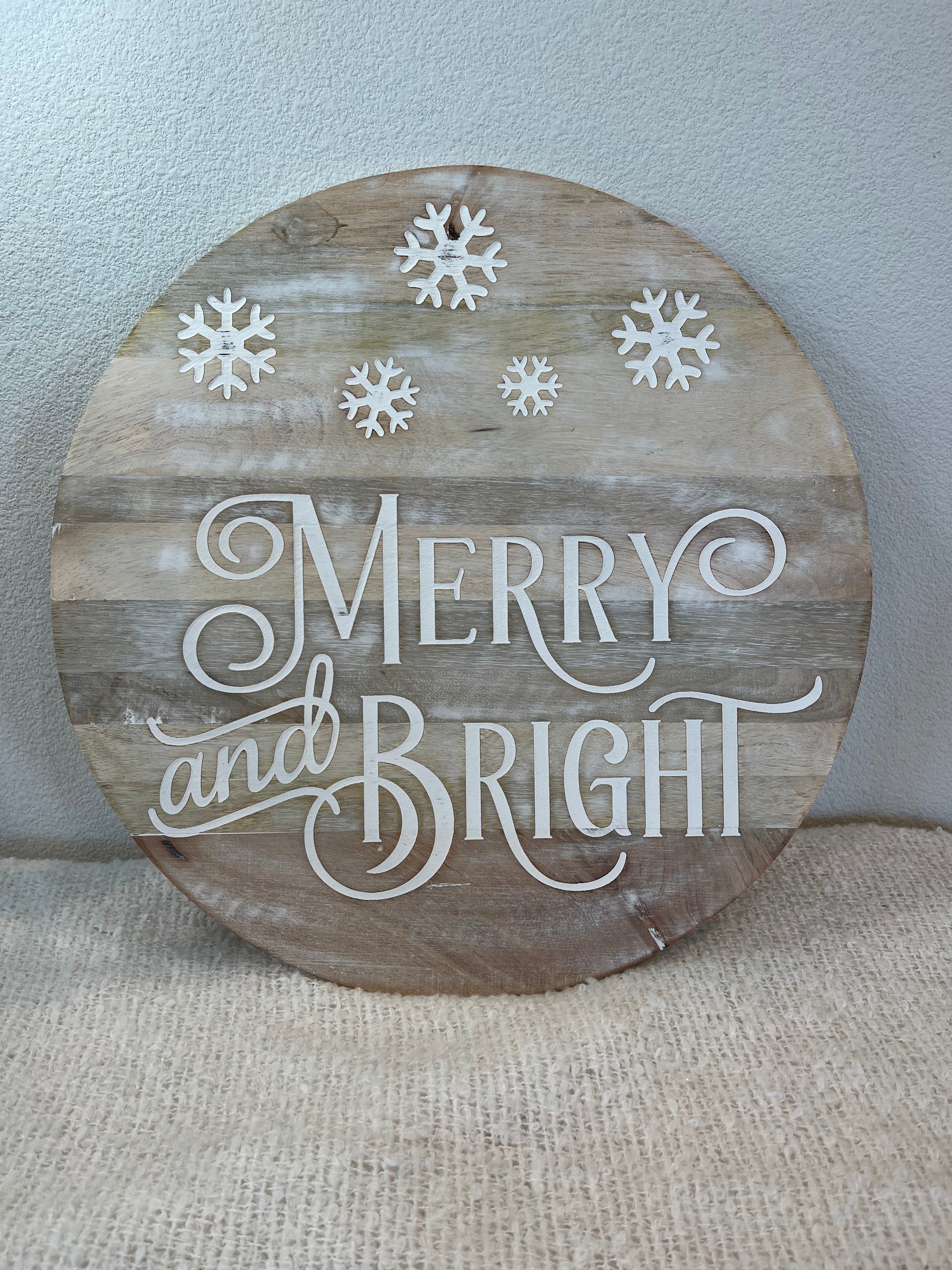 Round Sign - Merry and Bright