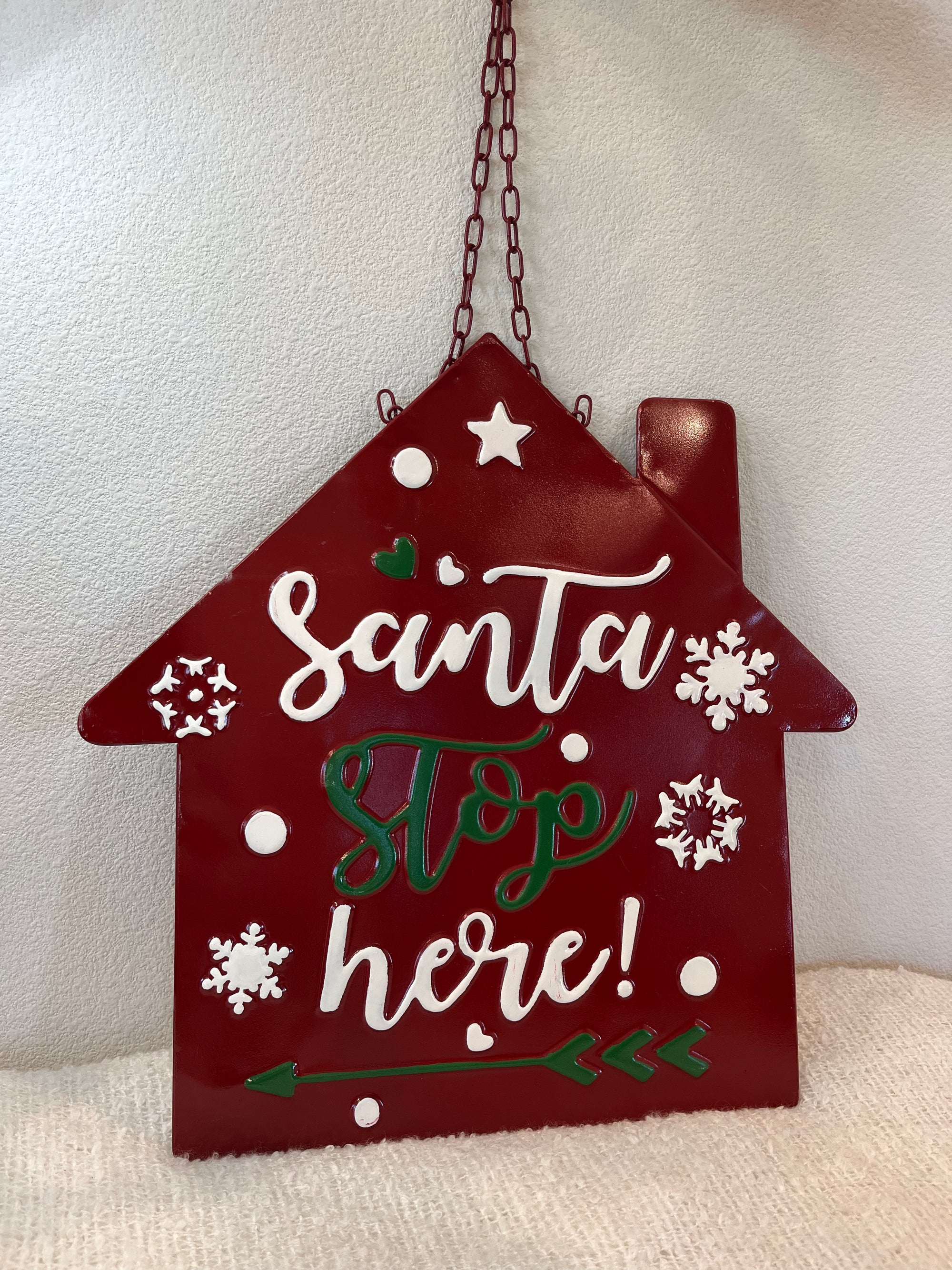 Hanging Sign - Santa Stop Here House