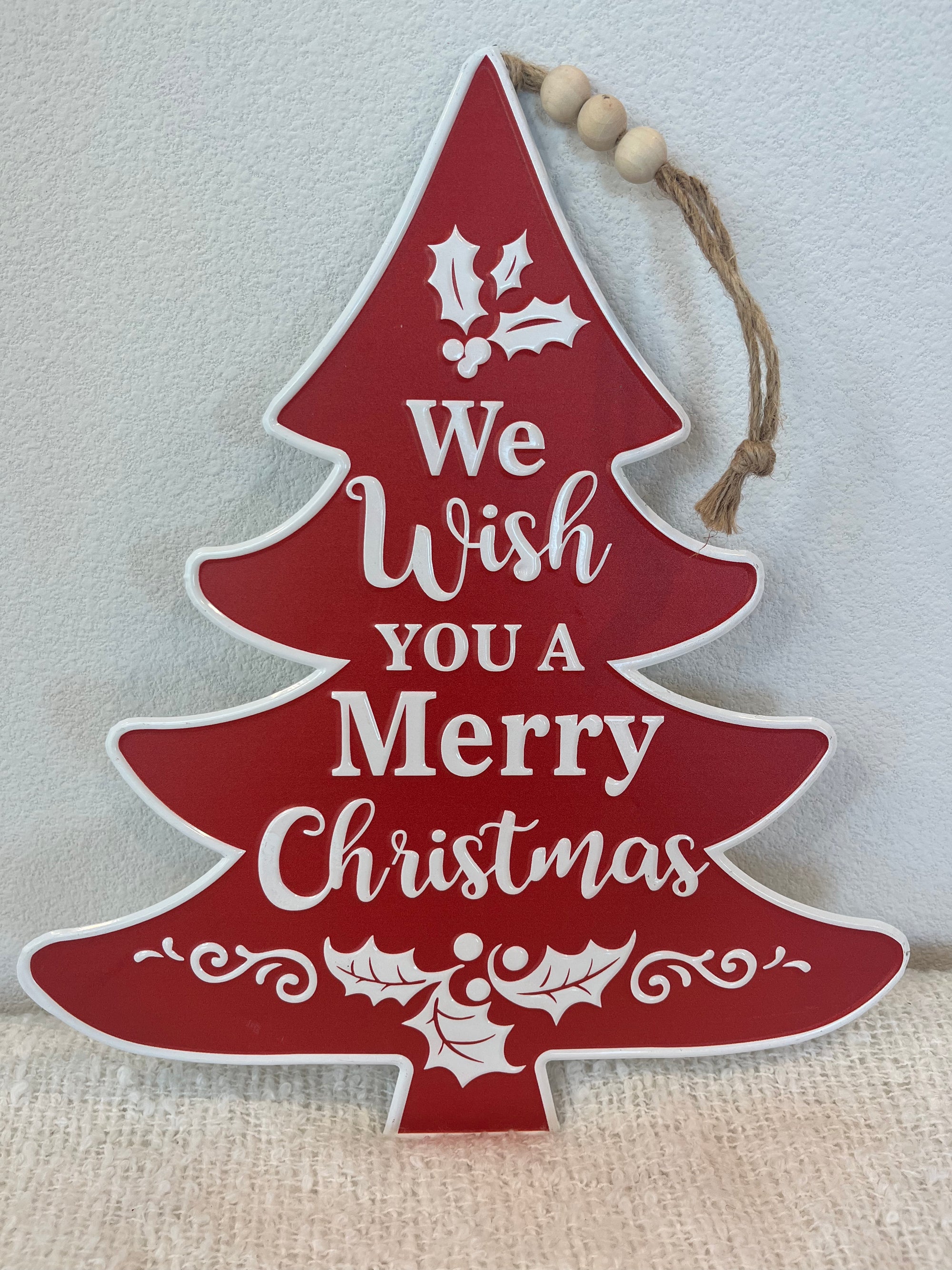 Metal Sign - Red Christmas Tree