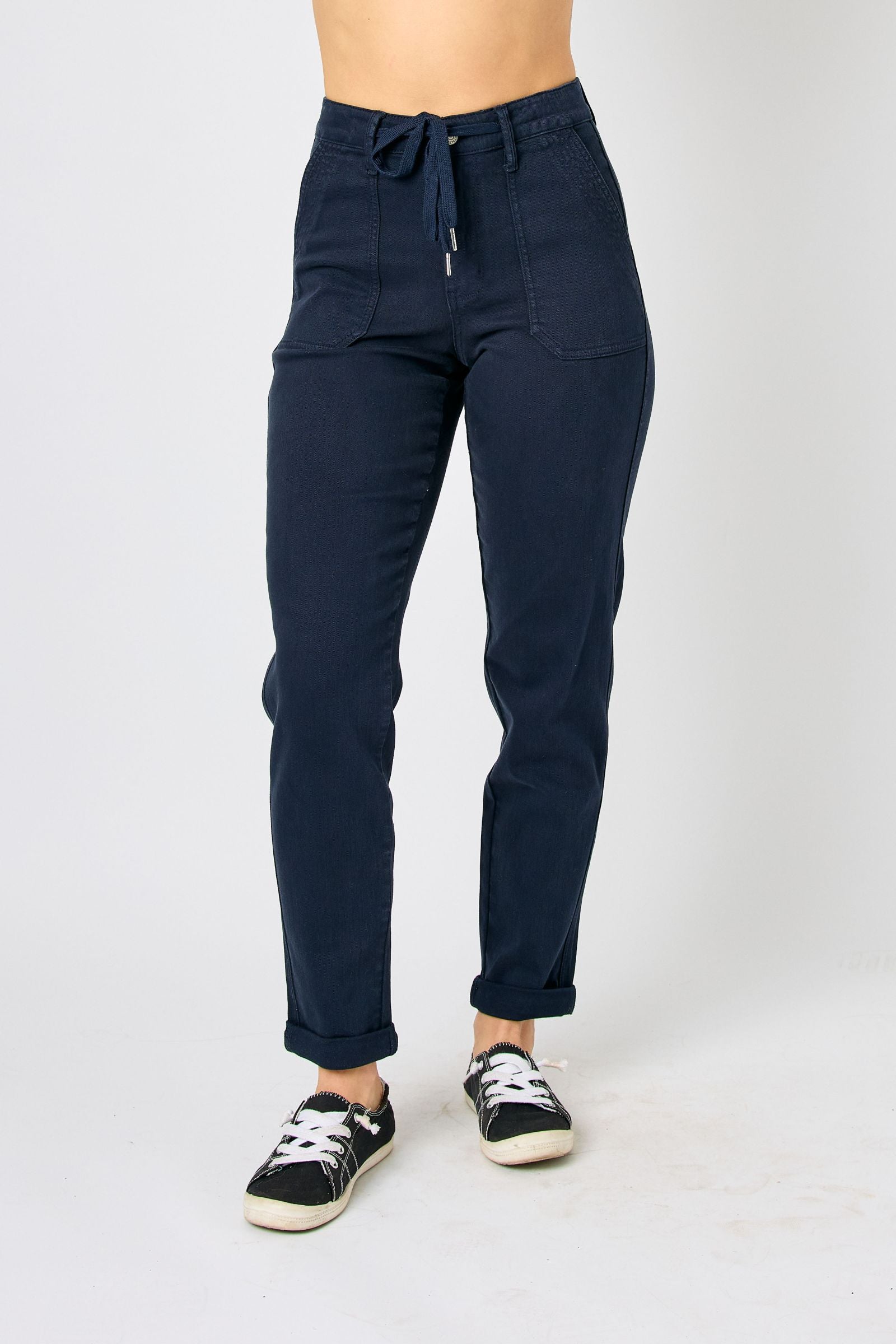 JUDY BLUE In the Navy Now Navy Denim Joggers