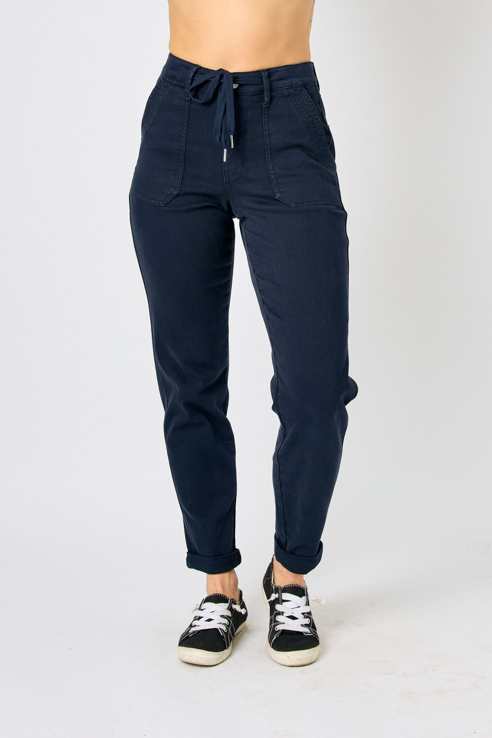 JUDY BLUE In the Navy Now Navy Denim Joggers