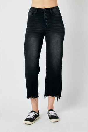 JUDY BLUE O'Connor Black Wide Crop Jean