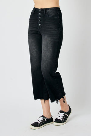 JUDY BLUE O'Connor Black Wide Crop Jean