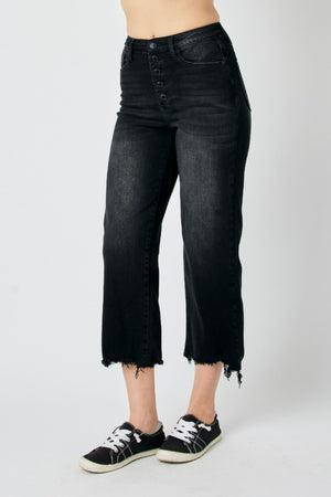 JUDY BLUE O'Connor Black Wide Crop Jean