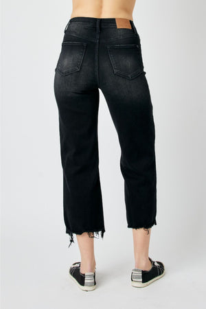 JUDY BLUE O'Connor Black Wide Crop Jean