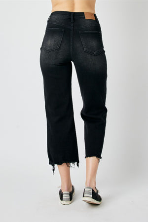 JUDY BLUE O'Connor Black Wide Crop Jean