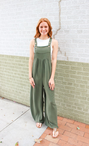 ODDI What Would You Say Jumpsuit - Olive Green
