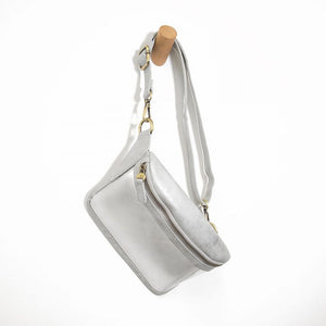 JOY SUSAN Sylvie Clear Sling/Belt Bag - Silver