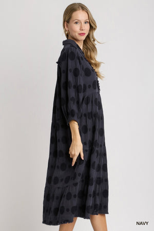 Umgee Longing for Change Maxi Dress - Navy Blue