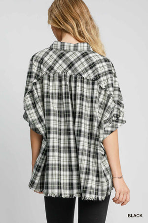 Umgee Aberdeen Tartan Plaid Button-Down Shirt