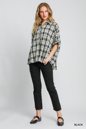 Umgee Aberdeen Tartan Plaid Button-Down Shirt