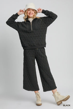 Umgee Q is for Quilt Casual Pants - Black