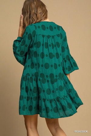 Umgee Dot it Down Bell Sleeve Dress