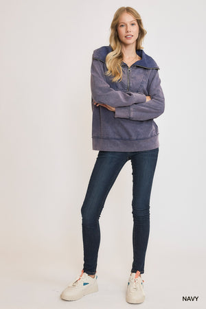 Umgee Everyday Discovery Half Zip Top - Navy