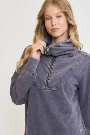 Umgee Everyday Discovery Half Zip Top - Navy