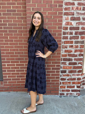 Umgee Longing for Change Maxi Dress - Navy Blue