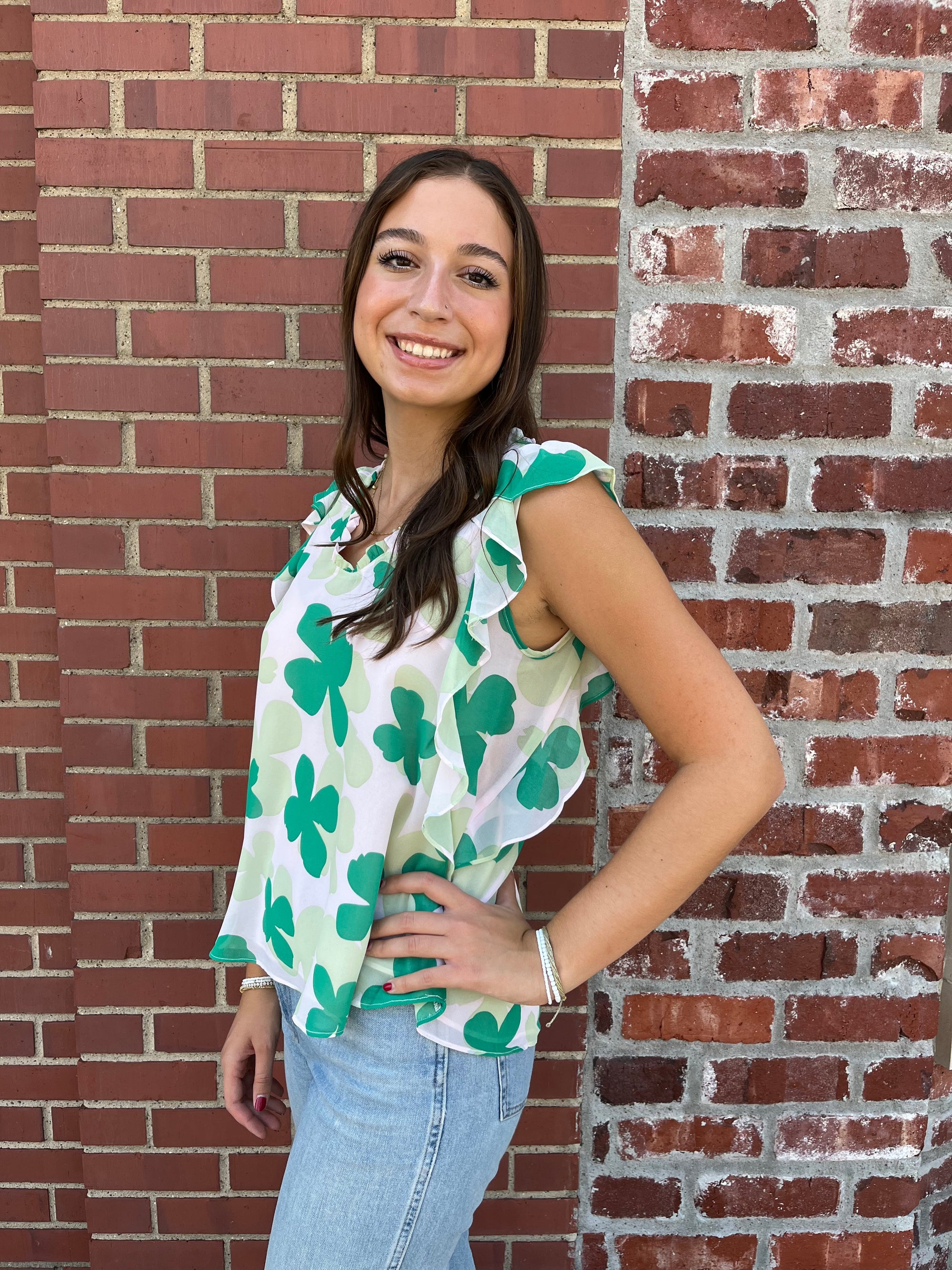 Kori Date Night Chiffon Top - Green