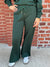 Umgee State Your Case Luxe Knit Sweatpants - Evergreen