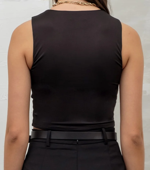 Workshop - Black - Check the Vibes Cropped Tank