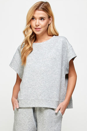 Between the Lines Set - Top - Heather Grey - See and Be Seen