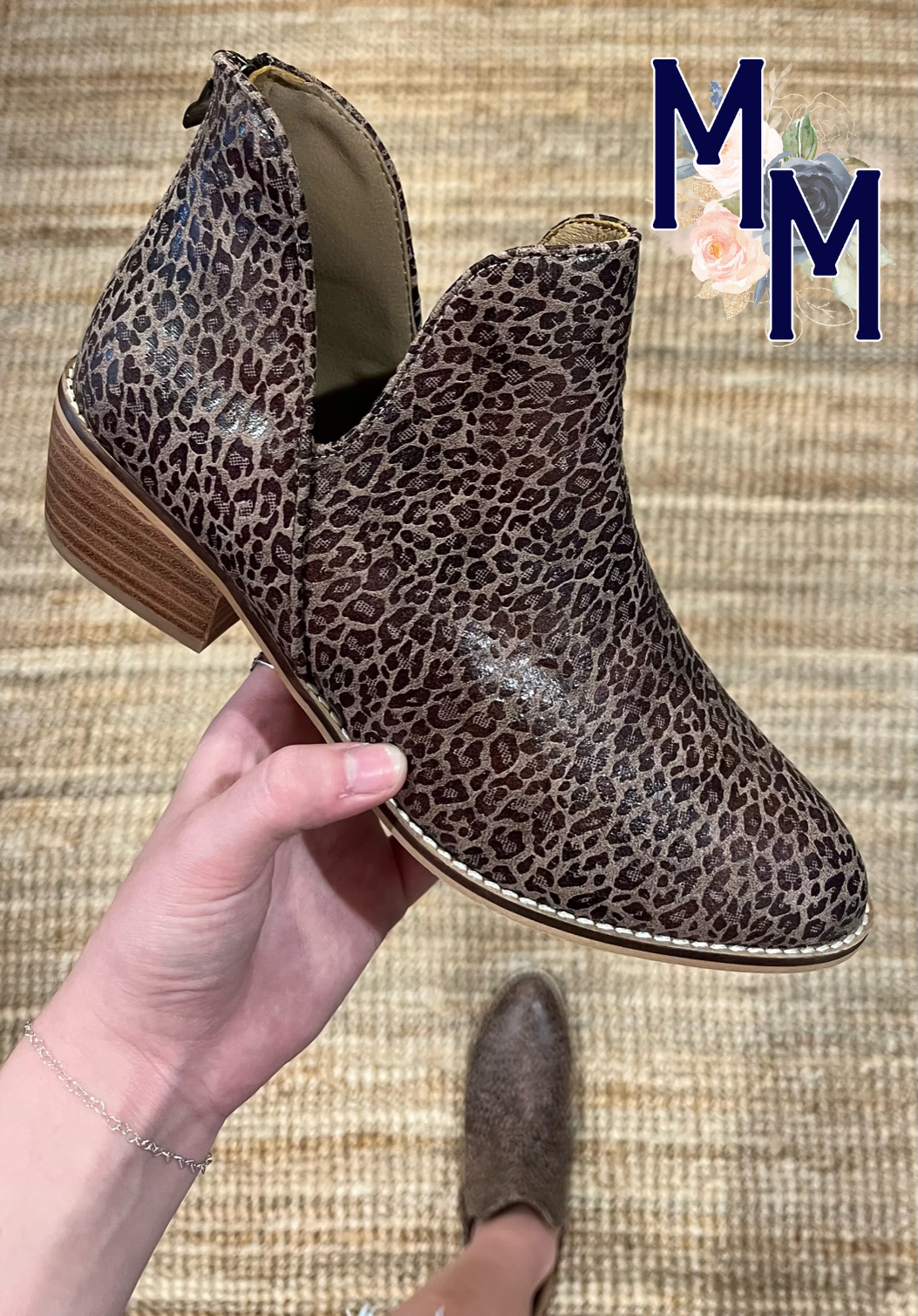 Womens sales leopard booties