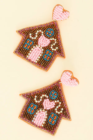 Christmas Gingerbread House Earrings