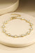 Brass Clover Chain Bracelet - White