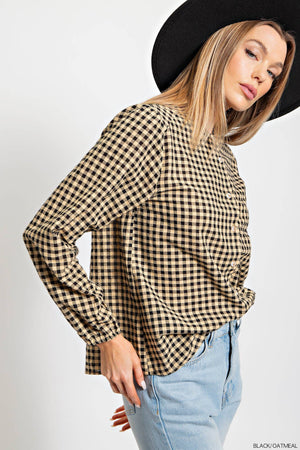 Kori Gingham Gal Button Front Shirt