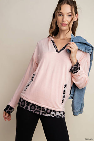 Kori Animal Kingdom Long Sleeve Hoodie with Animal Print Detail