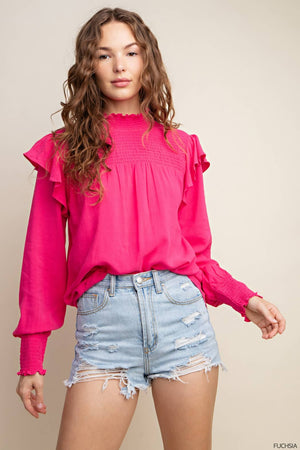 Kori Emmalou Blouse - Fuchsia