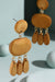 Triple Threat Layered Wooden Dangle Earrings