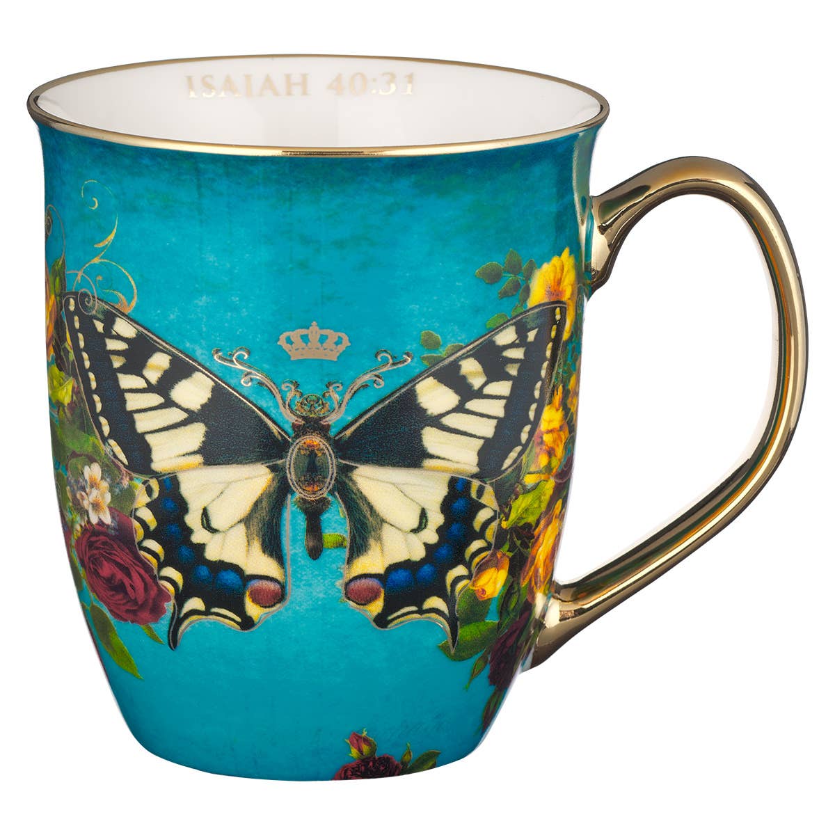 Mug - Hope Teal Butterfly - Isaiah 40:31