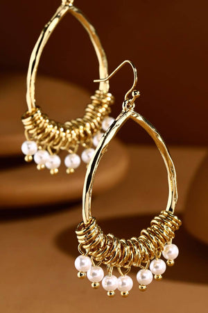 Elise Interlocked Teardrop Earrings with Pearls