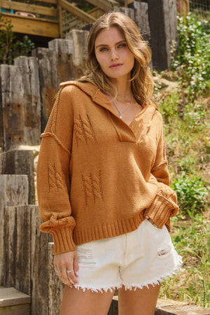 Oddi Aspen Cable Knit Long Sleeve Sweater