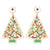 Merry Moment Christmas Tree Earrings - White