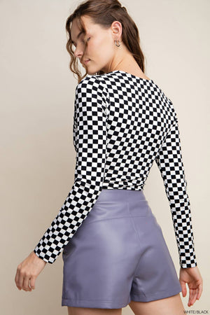 Kori Race Me Checkered Bodysuit