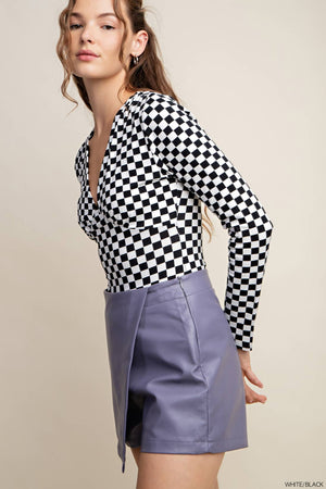 Kori Race Me Checkered Bodysuit