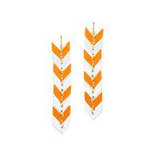 Meghan Browne - Shultz Orange & White Earrings