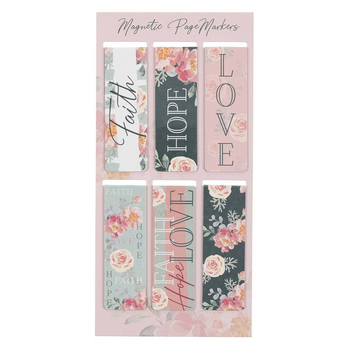 Magnetic Bookmark Set - Vintage Faith Hope & Love