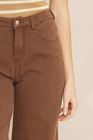Entro Skimming Over It Cropped Pants - Brown