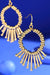 Xylo - Gold - Beaded Circle Earrings with Accent Bars