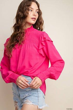 Kori Emmalou Blouse - Fuchsia