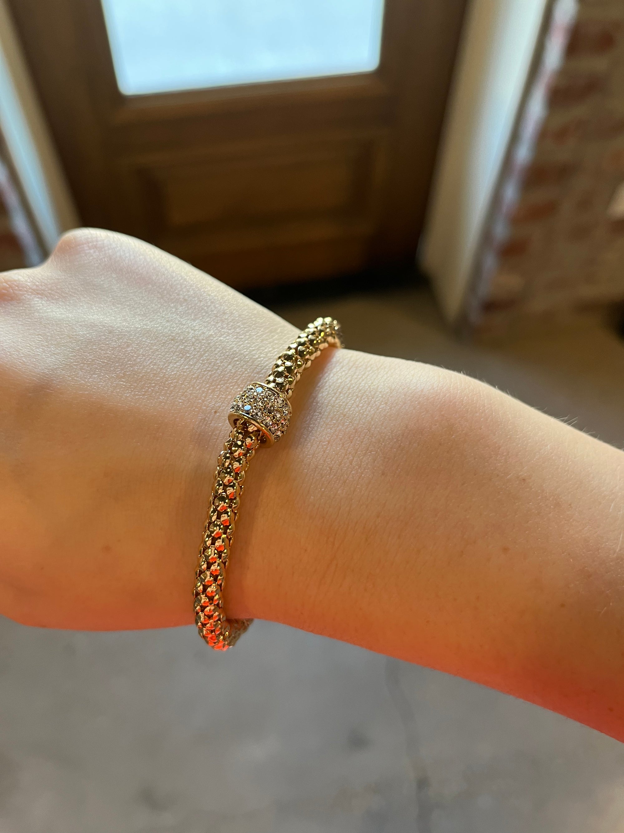 Gold - Daenerys Stretch Bracelet with Rhinestone Accents