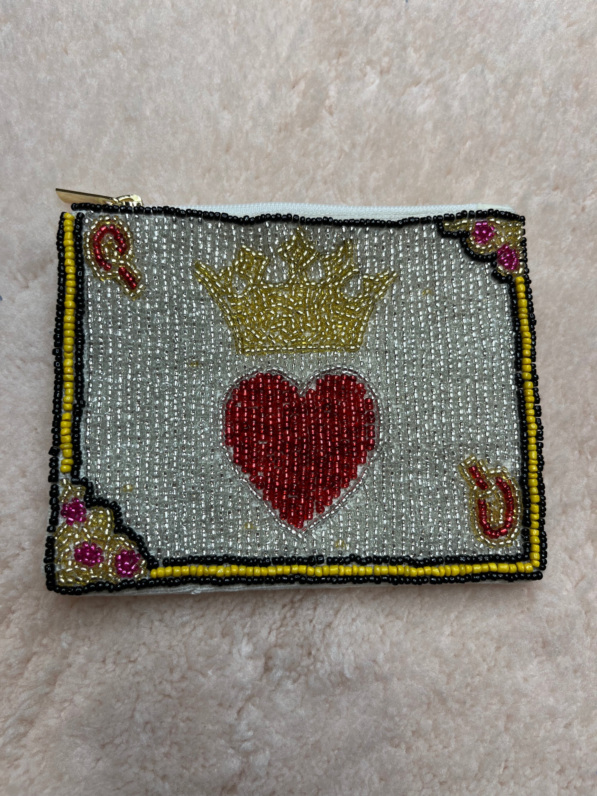 Beaded Coin Purse - Queen of Hearts