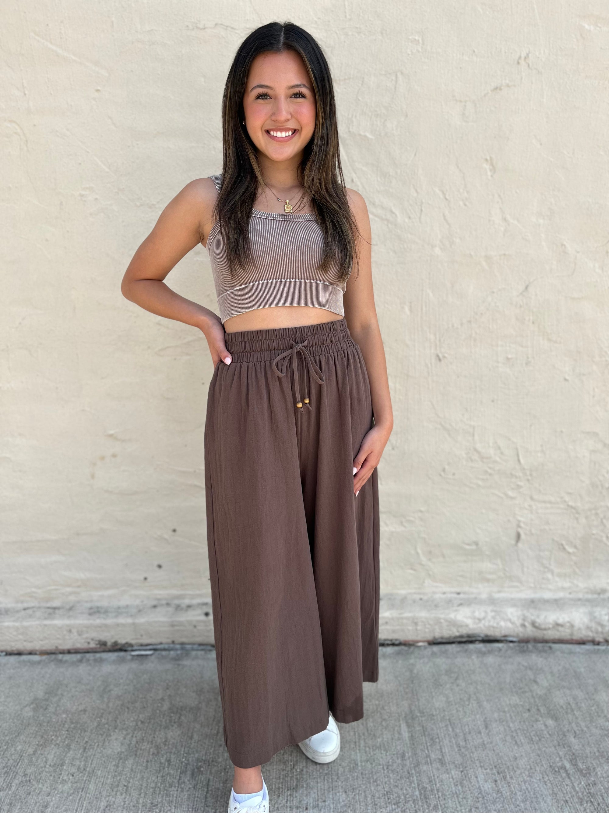 Mustard Seed The Girl From Yesterday Wide Leg Pants - Cocoa
