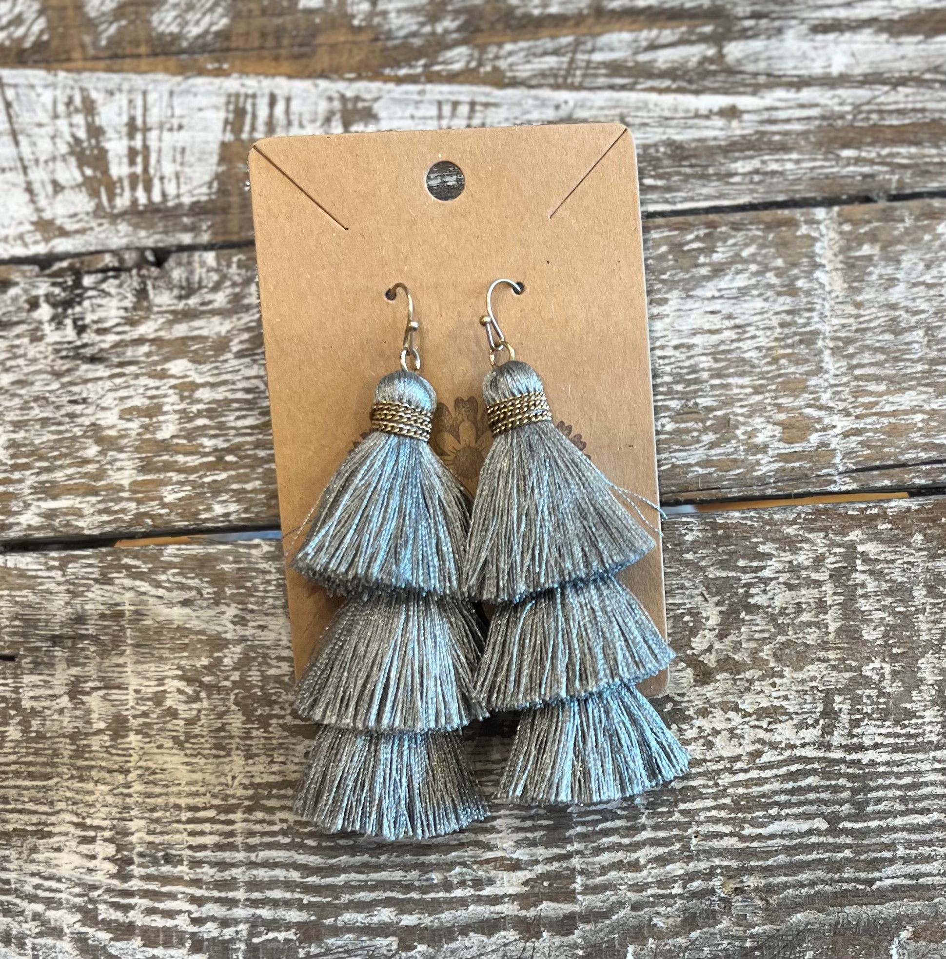 Earrings - Totally Tassel Grey