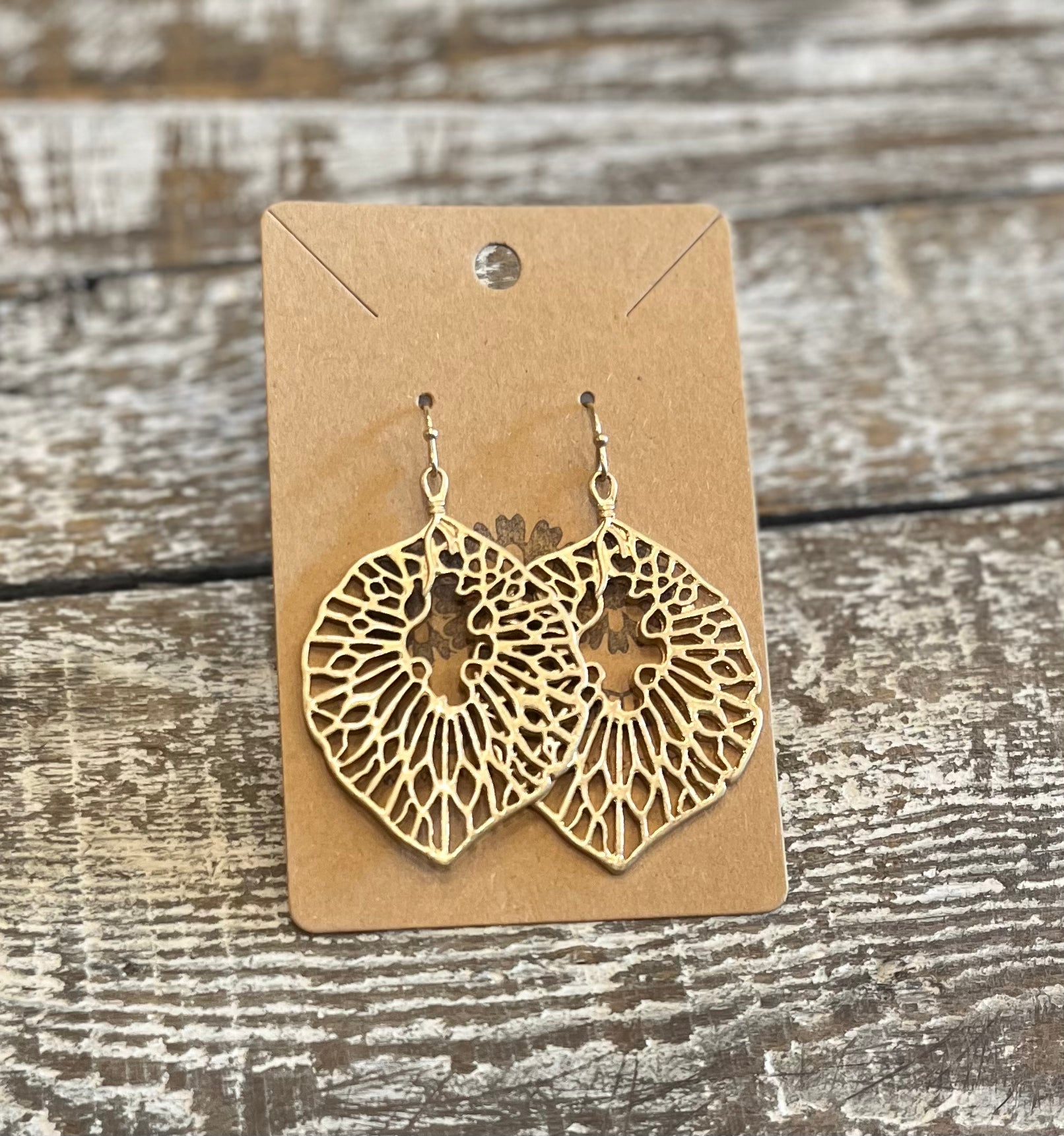 Earrings - Worn Map Gold